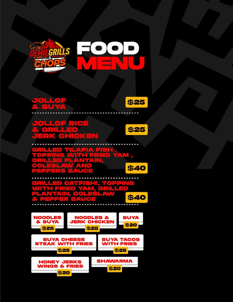 Demie Grills food menu